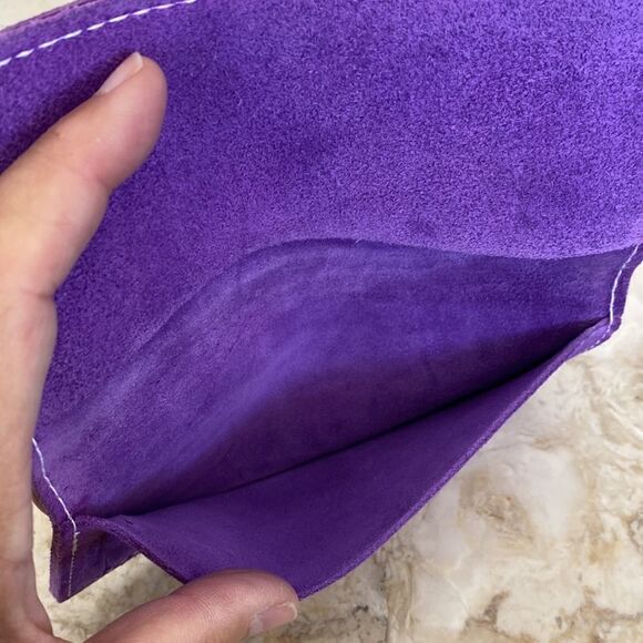 Genuine Suede Leather Handcrafted Chequebook Cover - Picture 7 of 8